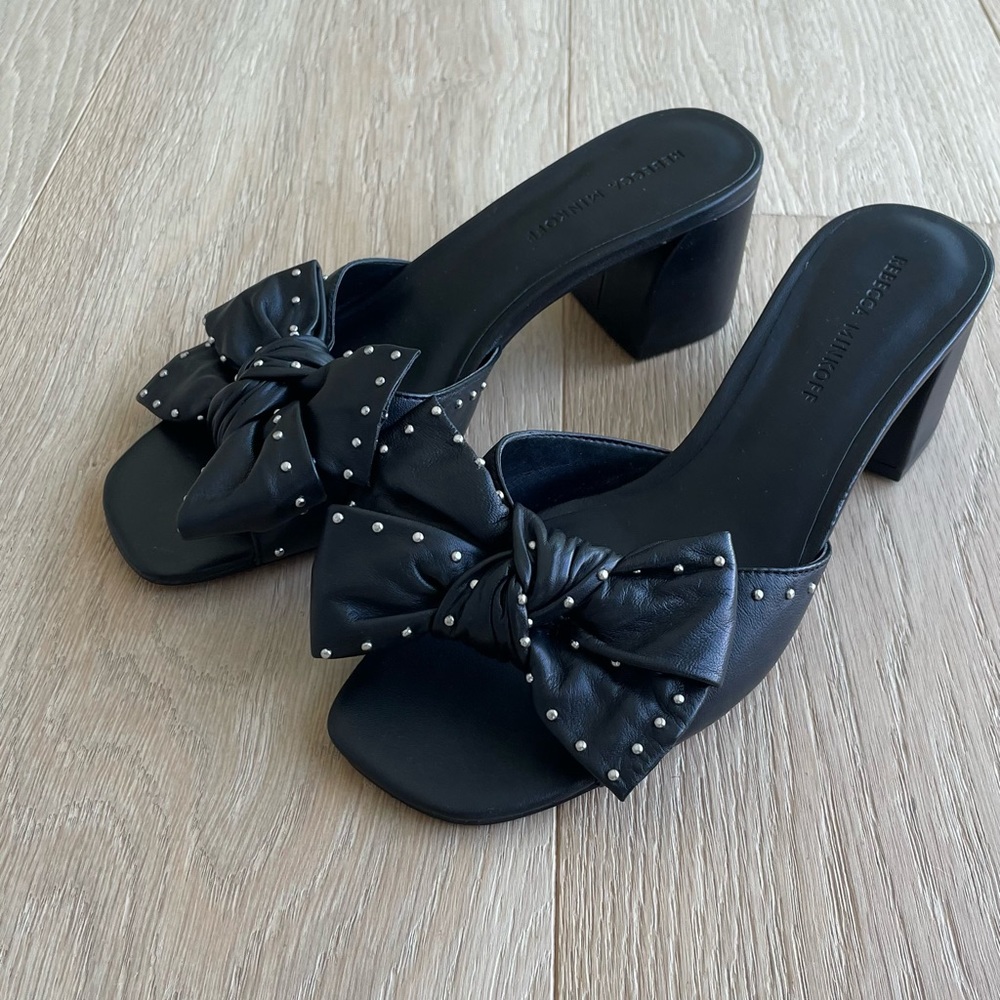 Rebecca Minkoff slides sandals, black, Size 8.
